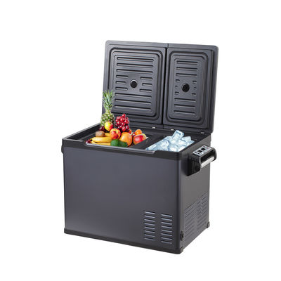Refrigerador de carro portátil de 30L/40L/50L com controlo de temperatura duplo e compressor de 45W