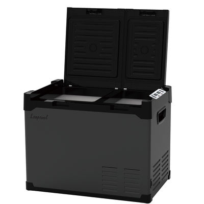 Frigorífico de carro portátil de zona dupla Compressor de baixo ruído Mini-frigorífico congelador para carro ou casa