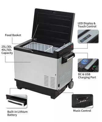 Refrigerador portátil de 30L com bateria LFP e porta dupla