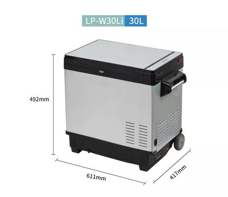 Refrigerador portátil de 30L com bateria LFP e porta dupla