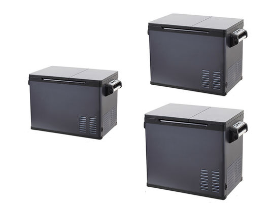 Refrigerador de carro portátil de 30L/40L/50L com controlo de temperatura duplo e compressor de 45W