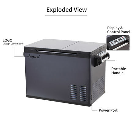 Frigorífico portátil para caminhão livre de CFC 50L Grande capacidade DC 12V 24V congelador de carro