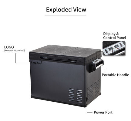 Refrigerador para automóveis de capacidade líquida de 30 L com isolamento de dupla temperatura e C5H10/C-pentano