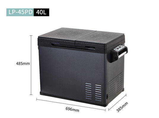 Frigorífico de automóvel portátil de 40 L com controlo de temperatura duplo e refrigerante R134a