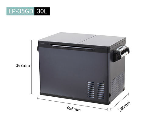 16 Kgs Dual Control 30L DC12V 24V Car Freezer Refrigerador Painel solar Alimentado para acampamento