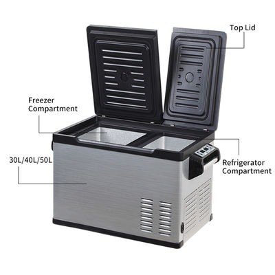 Frigorífico de automóvel de 35 L Frigorífico portátil de zona dupla para acampamento e aventuras ao ar livre