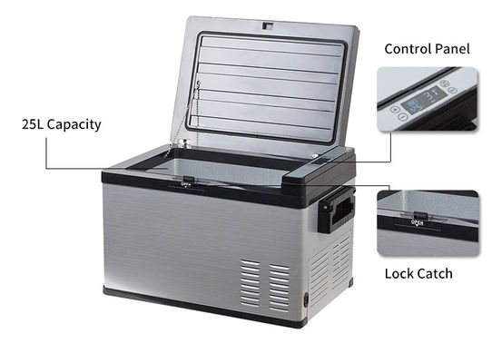 25L frigorífico de carro solar para acampamento frigorífico de porta única frigorífico portátil DC duplo