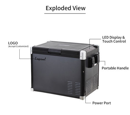 Refrigerador de carro SUV de grande capacidade de 60L com estilo esportivo e congelador de compressor